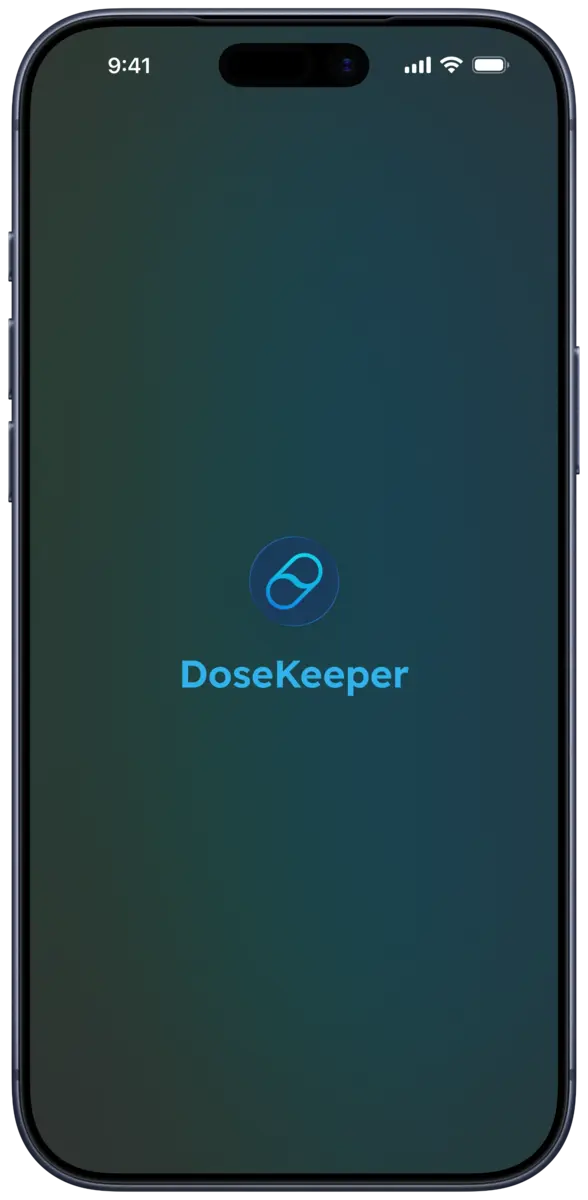 DoseKeeper welcome screen on iPhone